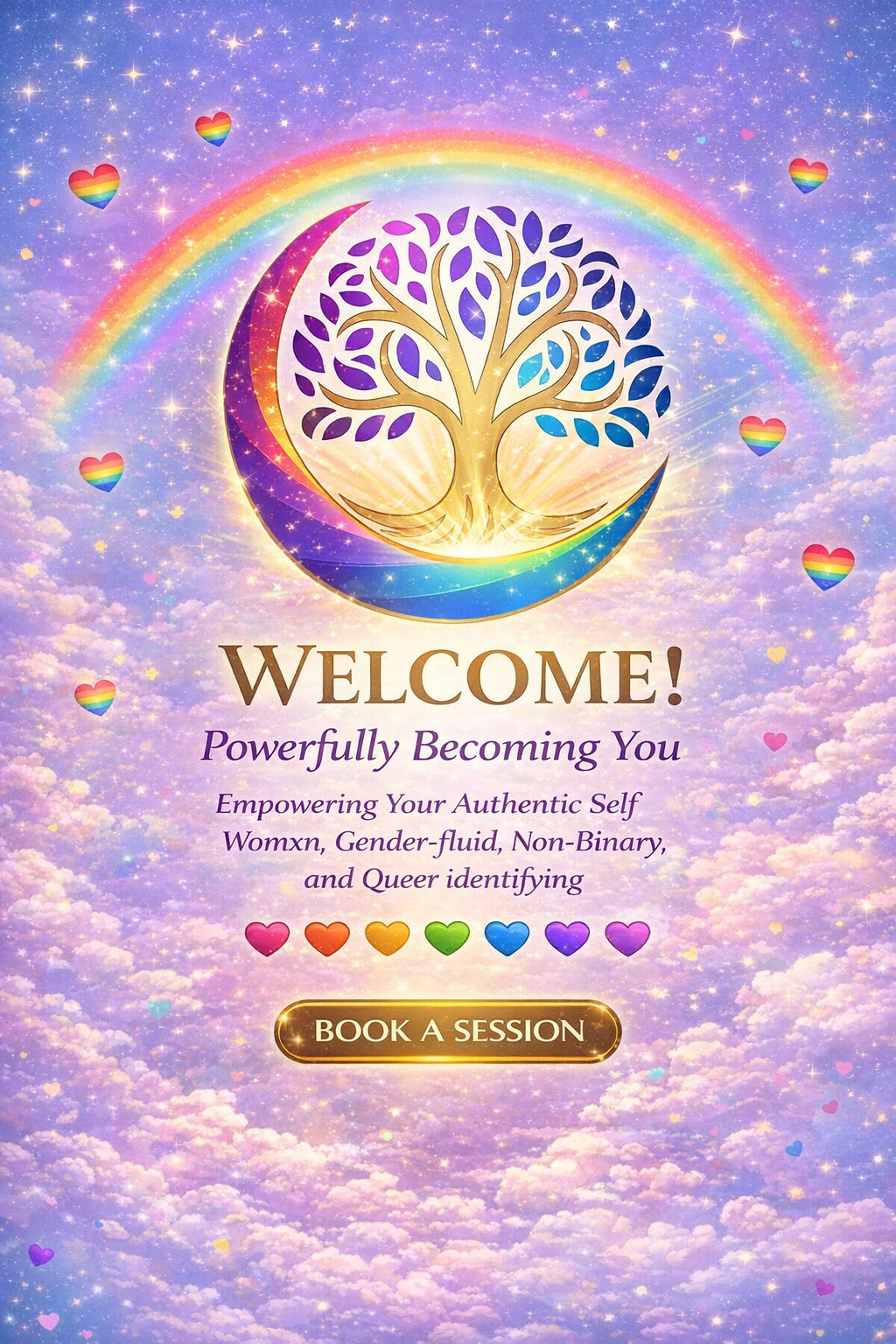 Rainbow tree in moonlight welcome